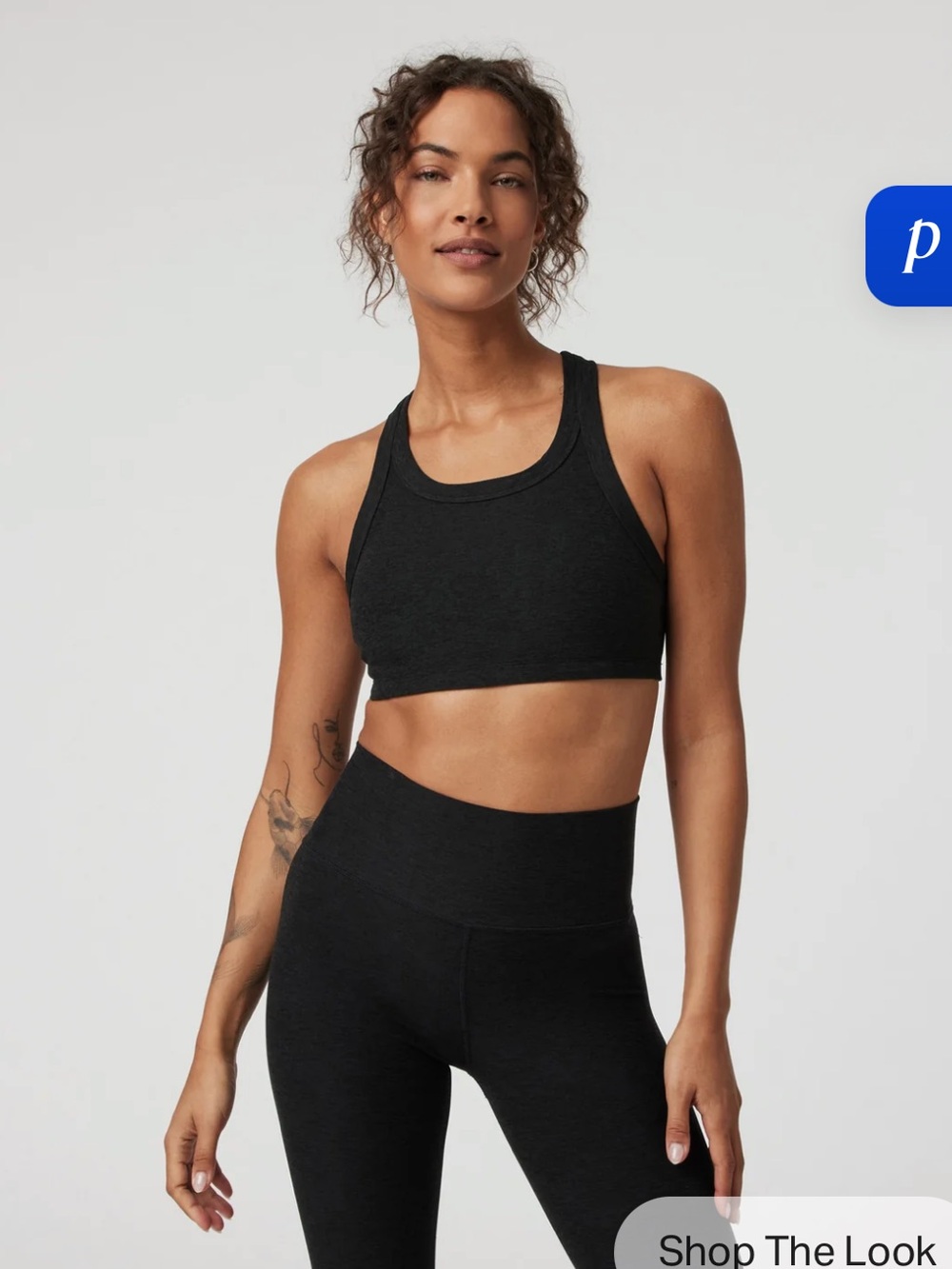 Vuori Black High-Neck Racerback Sports Bra